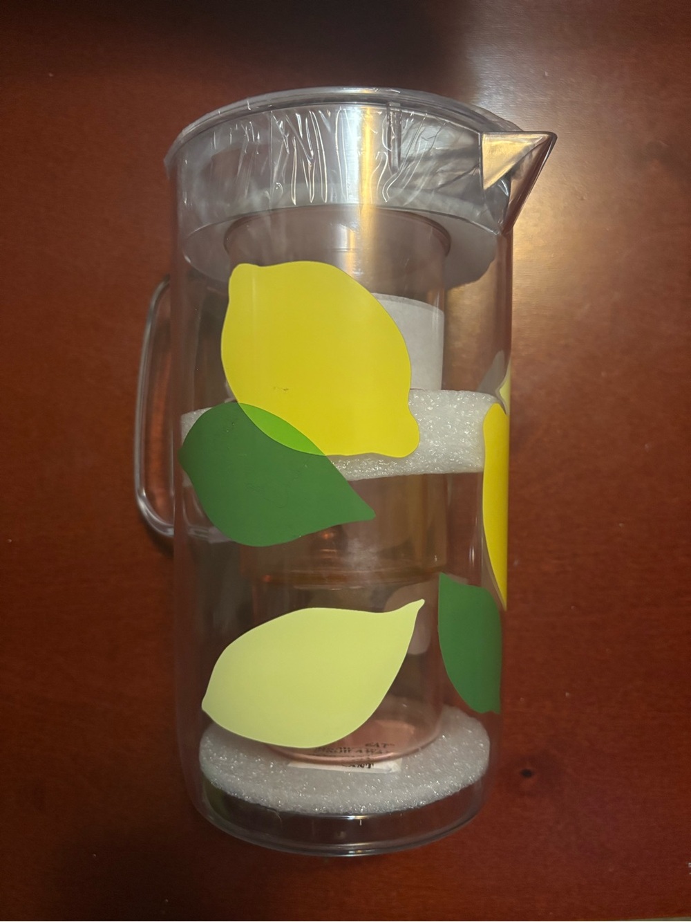 Clear Lemon Print Pitcher with Infuser